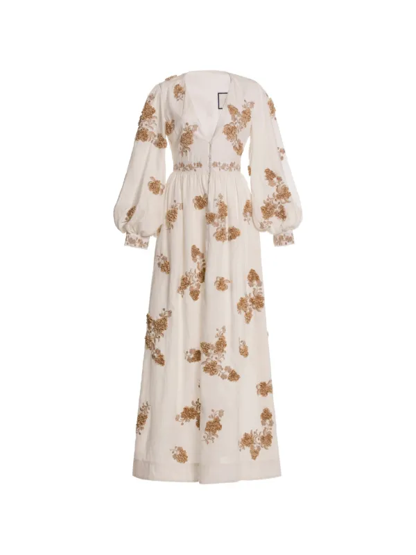 agua bendita long sleeve dress Agua By Agua Bendita Frambuesa Cordillera long-sleeve Maxi Dress | Neutrals