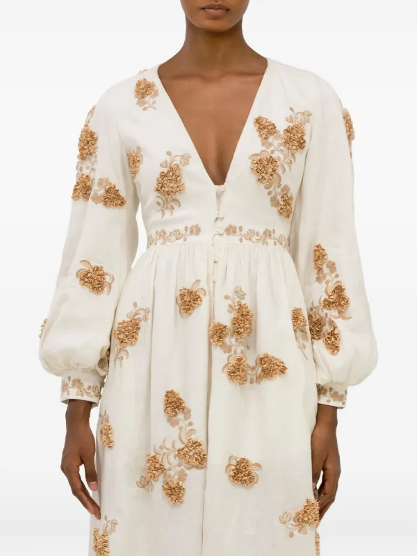 agua bendita long sleeve dress Agua by Agua Bendita Vida Capullo Maxi Dress, XS