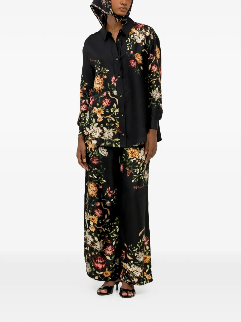 Agua By Agua Bendita Cecilia Paramo blouse met bloemenprint Zwart