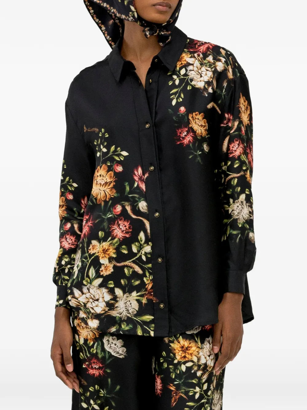 Agua By Agua Bendita Cecilia Paramo blouse met bloemenprint Zwart