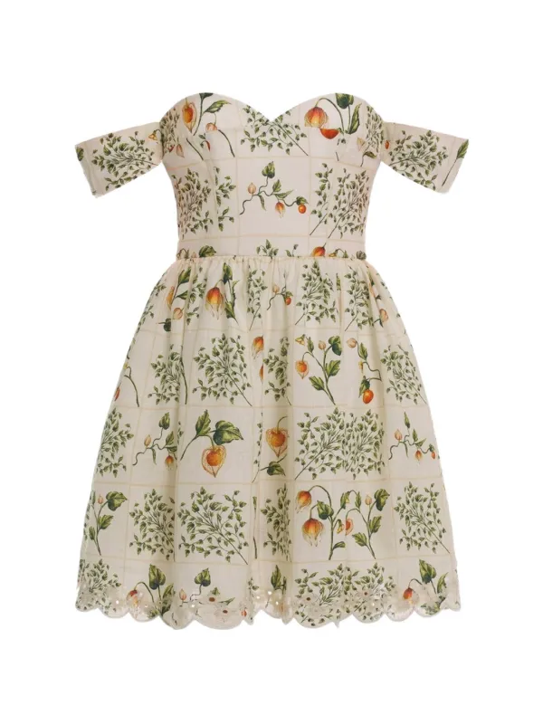 Agua by Agua Bendita Poesia Uchuva Dress in Neutrals
