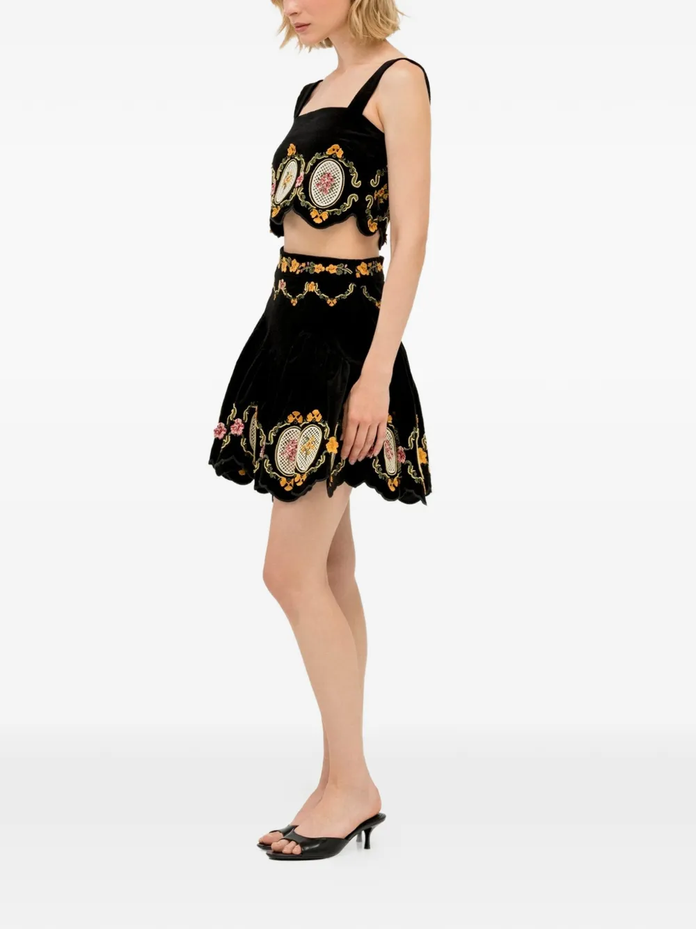 Agua By Agua Bendita Asaí Cordillera mini-rok Zwart
