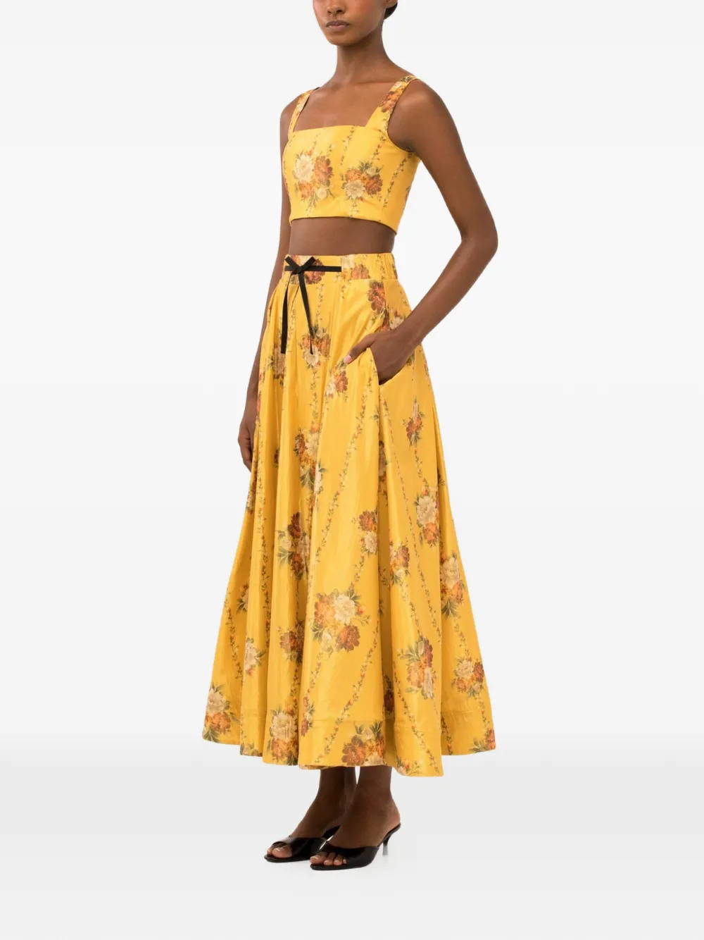 Agua By Agua Bendita Amanda Paramo Top in Yellow, view 3