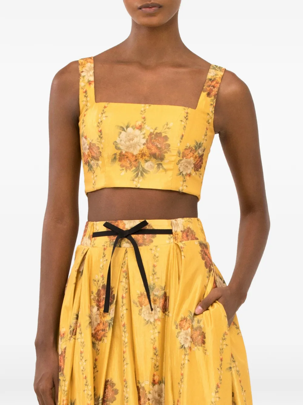 Agua By Agua Bendita Amanda Paramo Top in Yellow, view 5