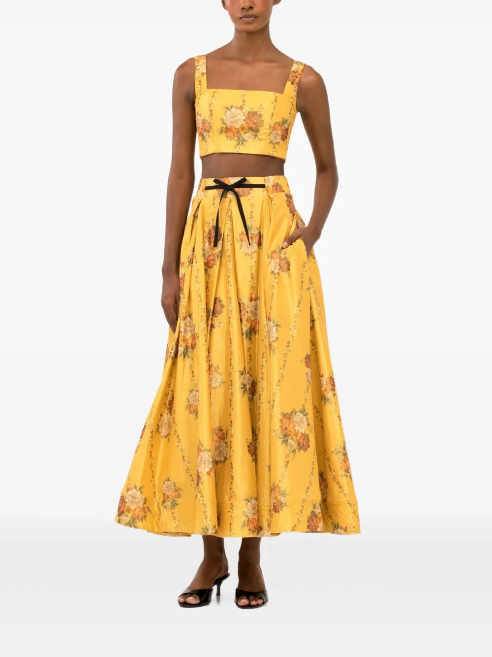 Agua By Agua Bendita Amanda Paramo Top in Yellow, view 2