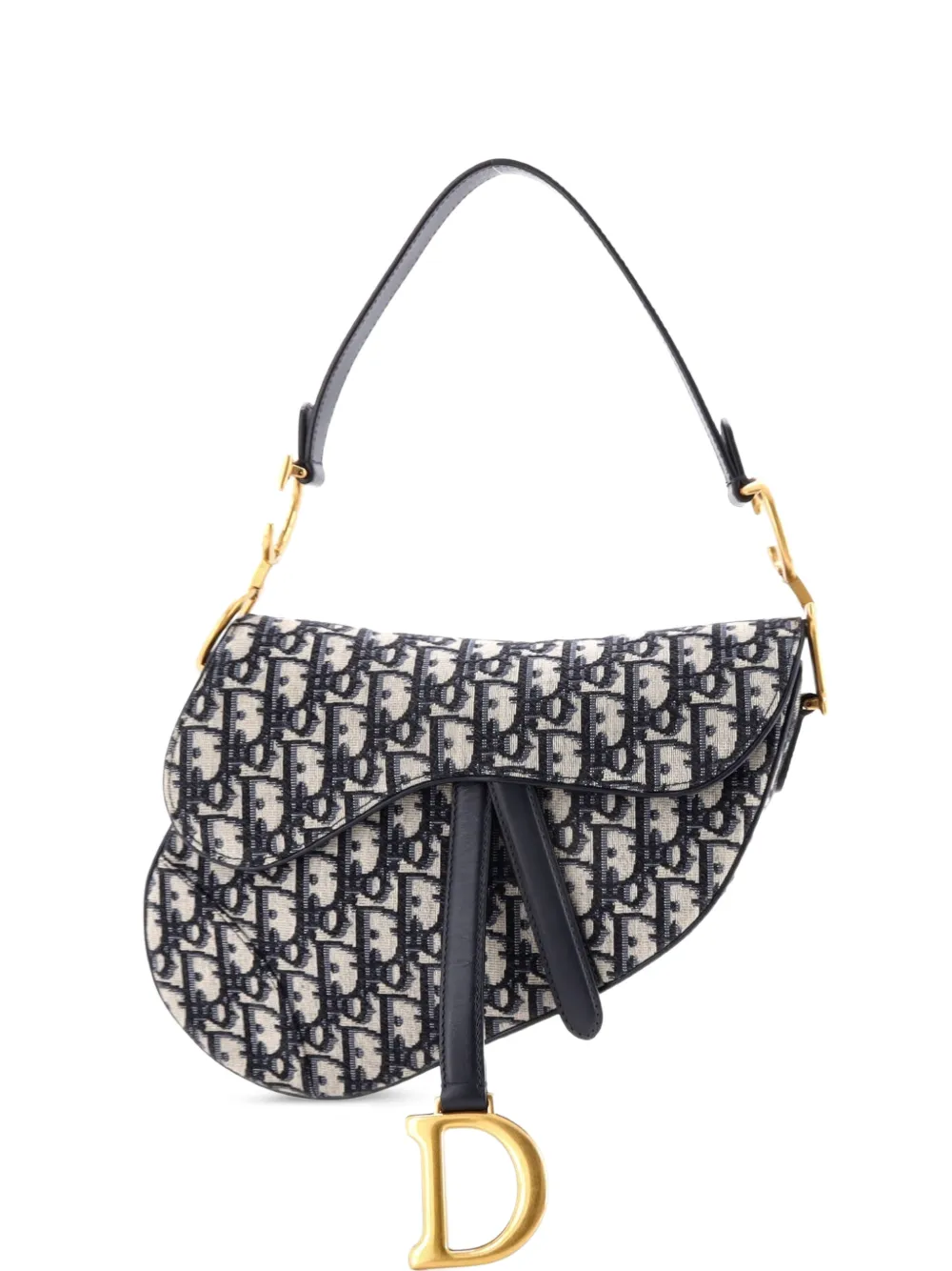 Christian Dior Pre-Owned Saddle Handbag Oblique Canvas Medium shoulder bag - Blu