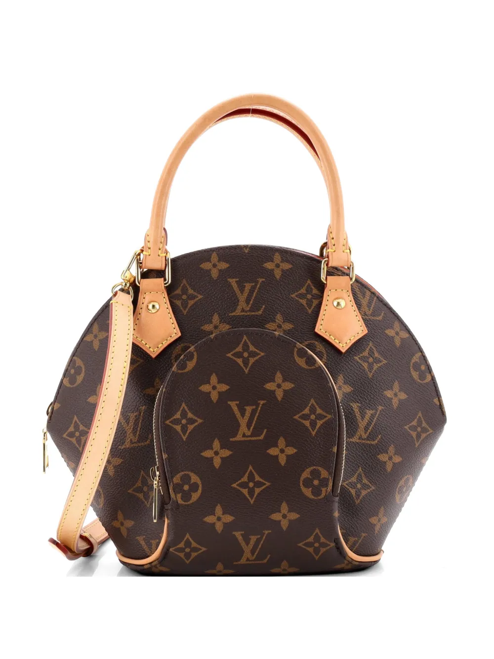 Pre-owned Louis Vuitton Ellipse Nm Bag Monogram Canvas Pm Satchel In Brown