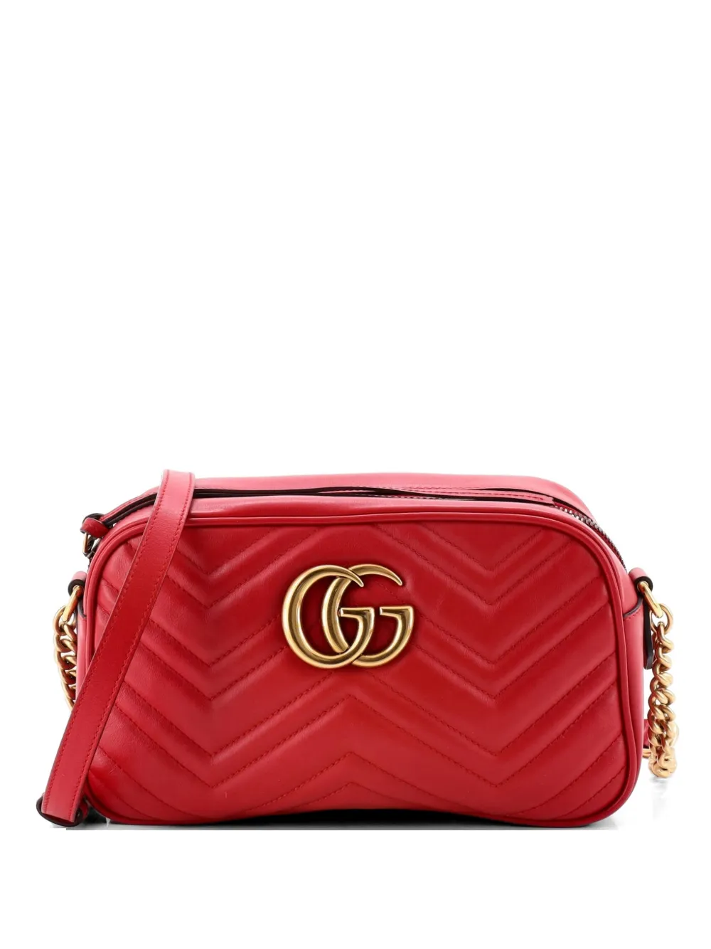 Gucci Pre-Owned GG Marmont Shoulder Bag Matelasse Leather Small crossbody bag - Rosso
