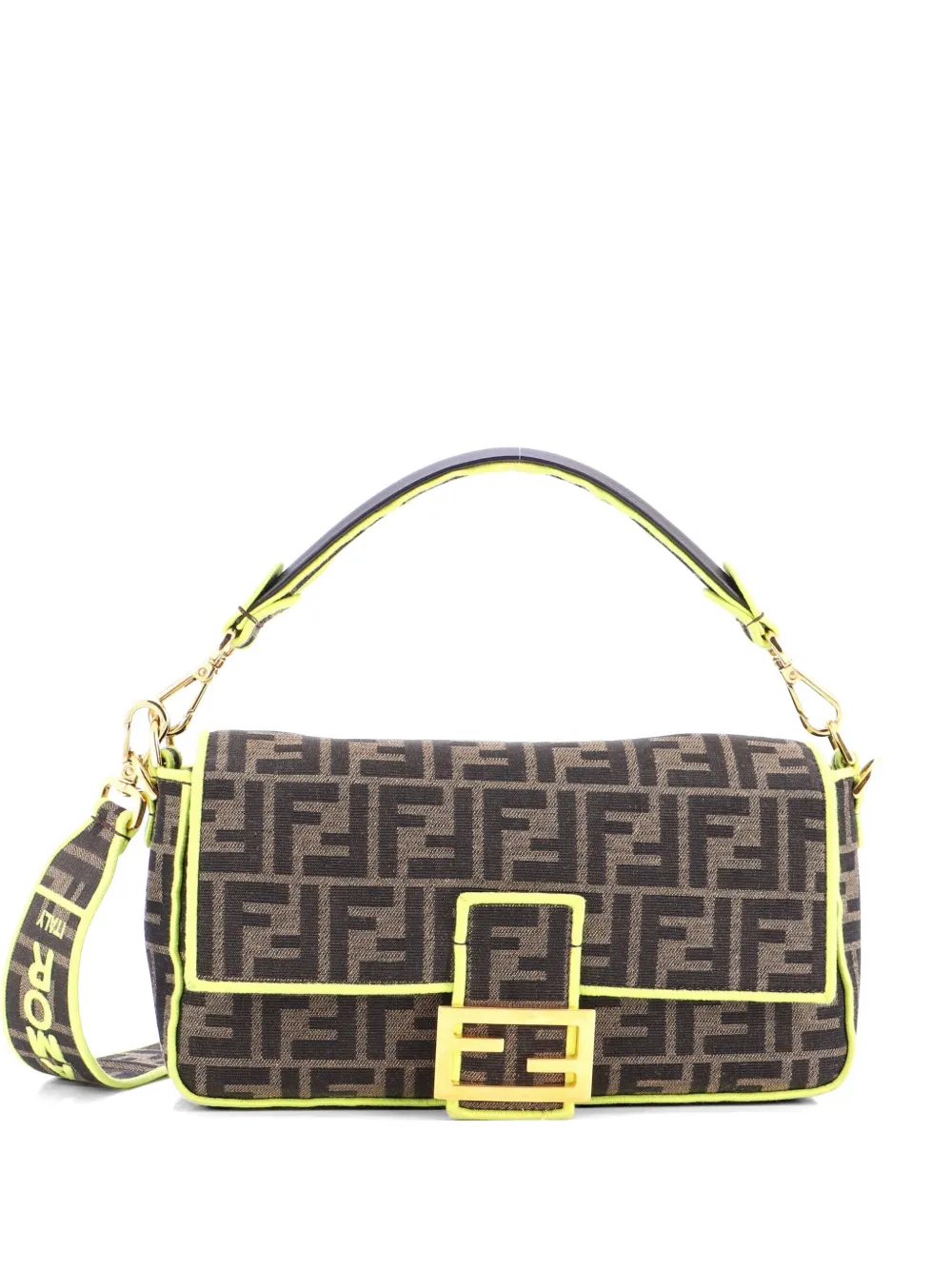 Fendi Pre-Owned Baguette NM Bag Zucca Canvas Medium shoulder bag - Verde