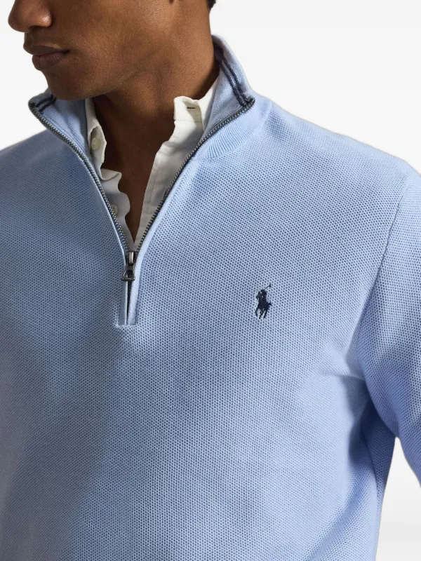 Polo Ralph Lauren Suéter Com Zíper Parcial | Azul | FARFETCH BR