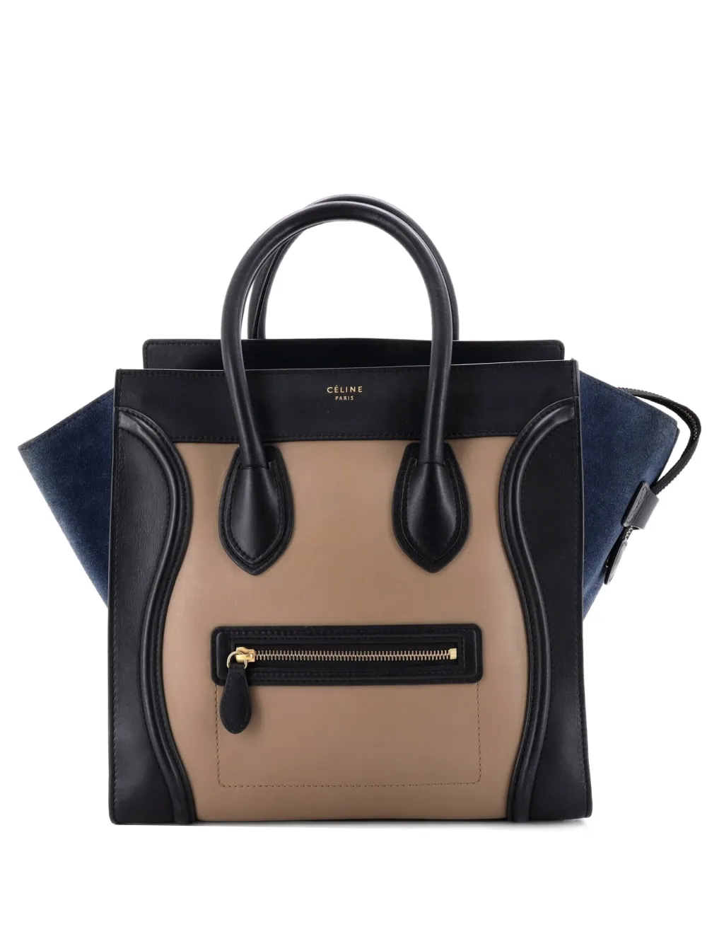 Celine Pre-Owned Tricolor Luggage Bag Leather Mini tote bag - Nero