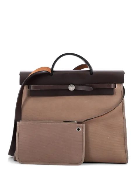 Hermès Pre-Owned Herbag Zip Leather and Toile 39 satchel
