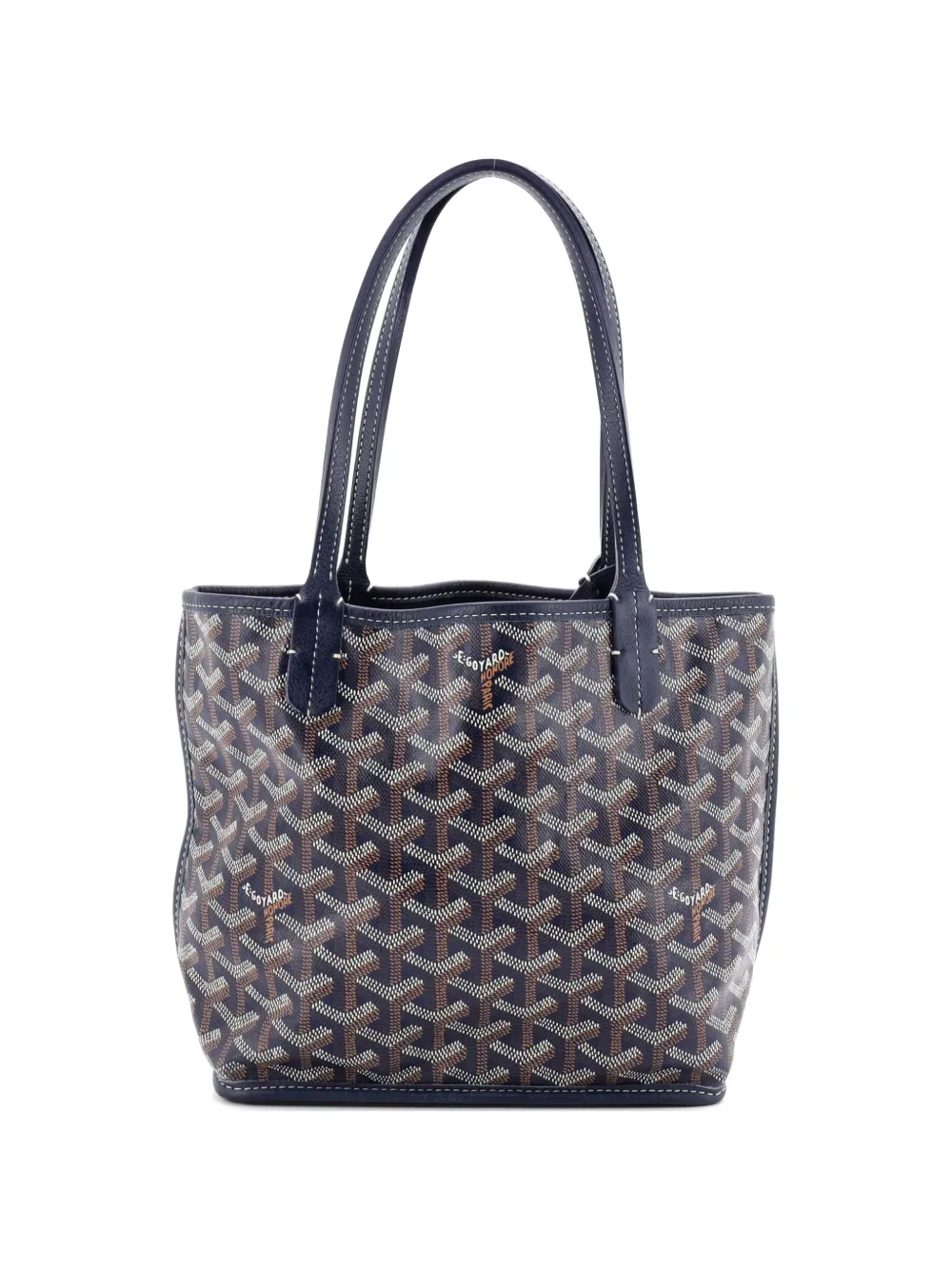 Goyard Pre-Owned Borsa a tracolla Anjou mini reversibile in tela cerata - Blu