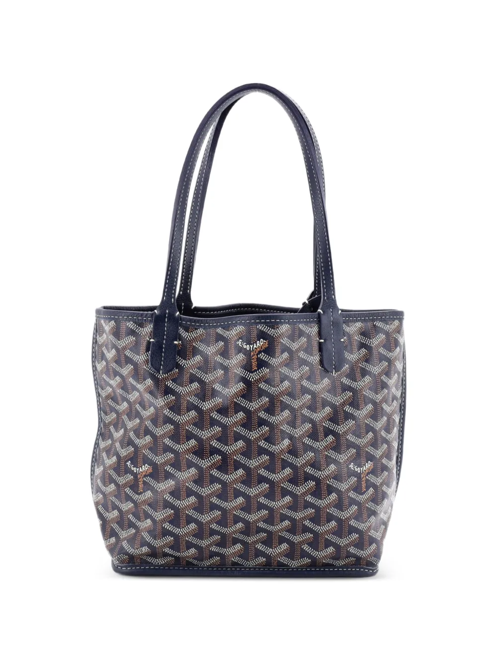 Goyard Pre-Owned Borsa a tracolla Anjou mini reversibile in tela cerata - Blu