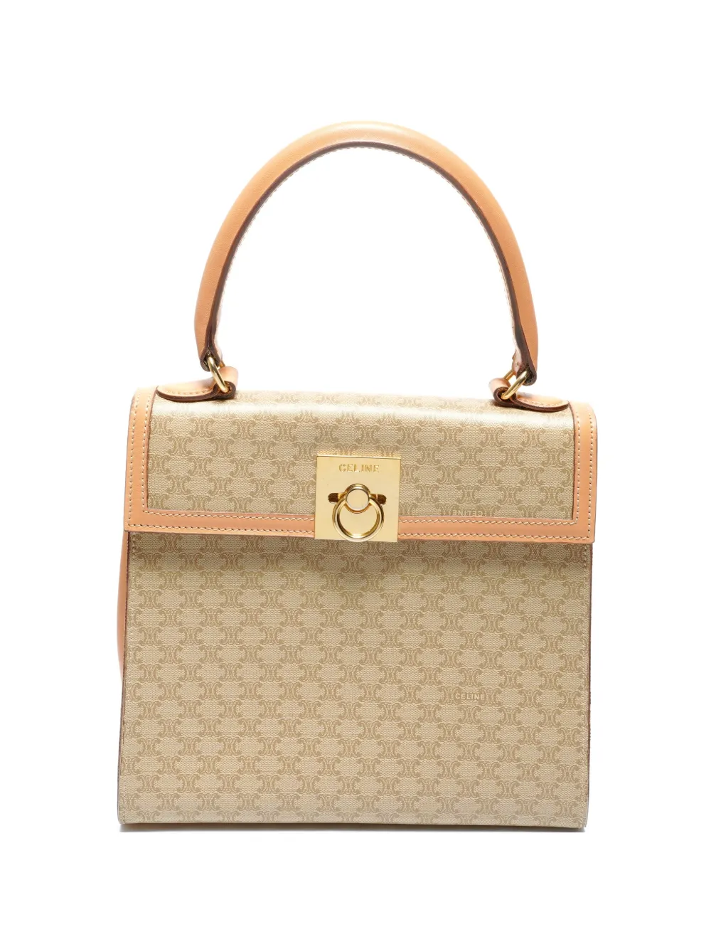 Celine Pre-Owned 2000s Macadam patterned top-handle tote bag - Toni neutri