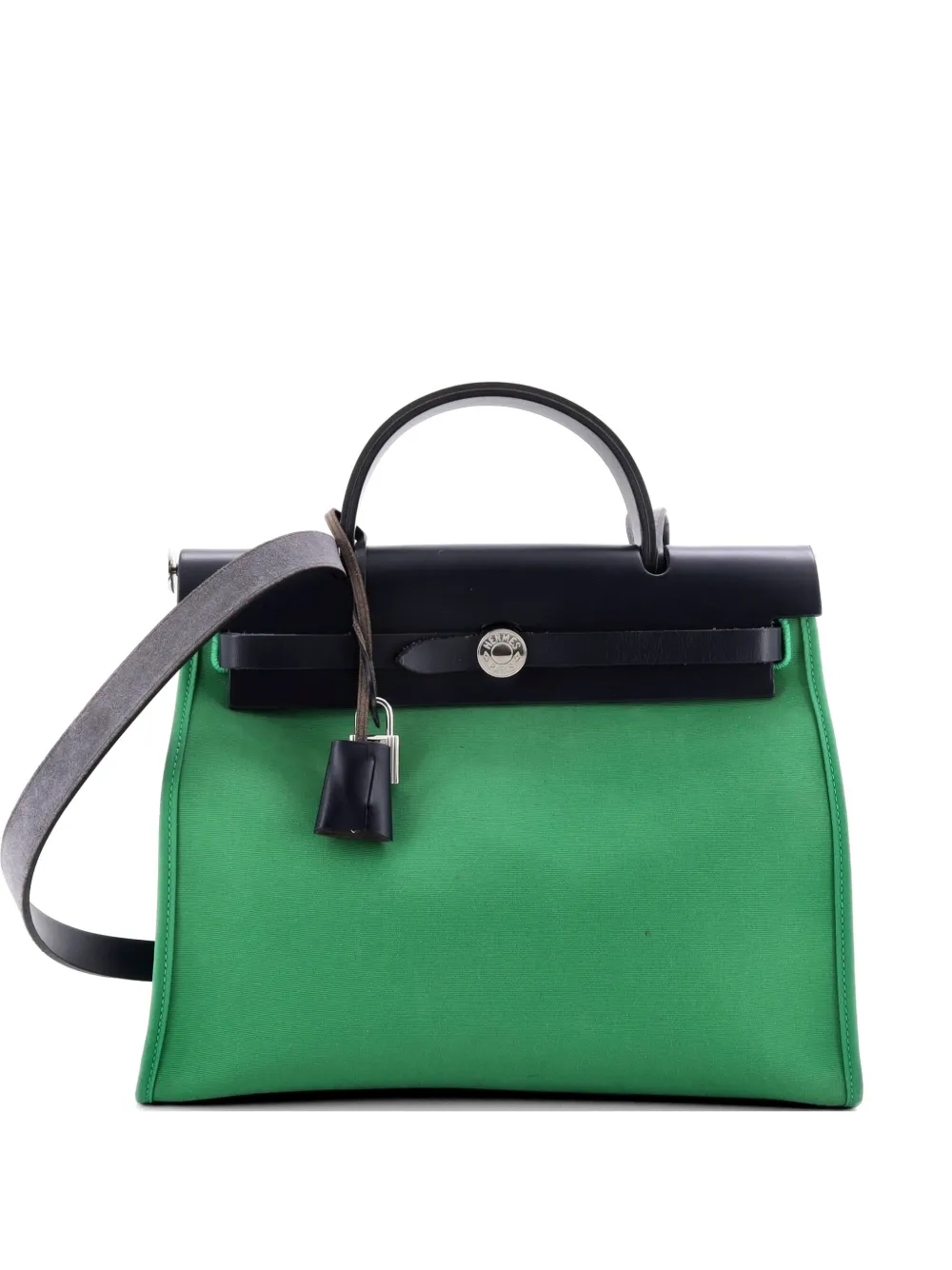 Hermès Pre-Owned Herbag Zip Leather and Toile 31 shoulder bag - Blau