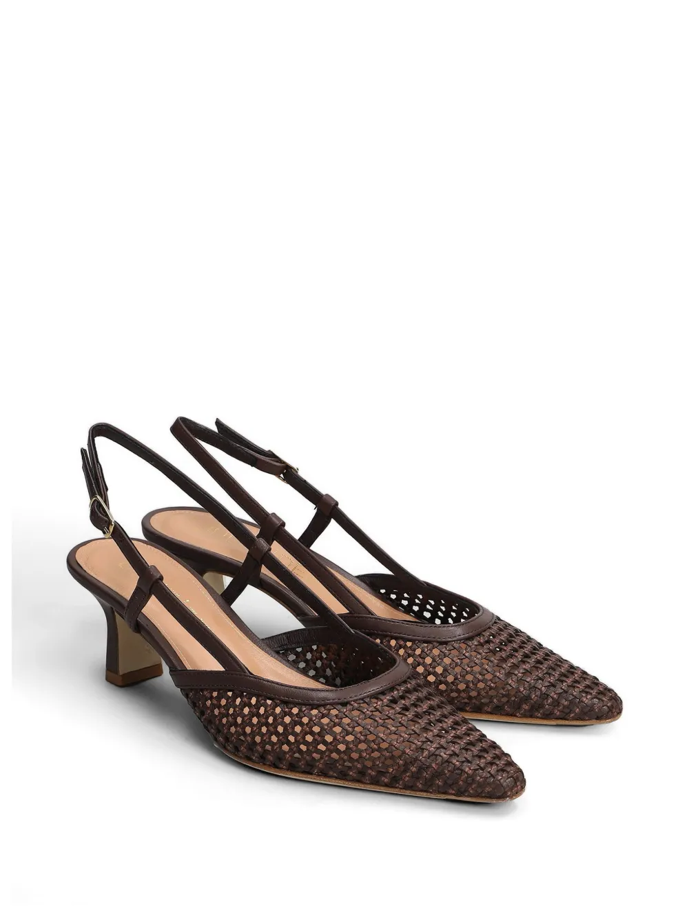 Julie Dee woven slingback pumps Bruin