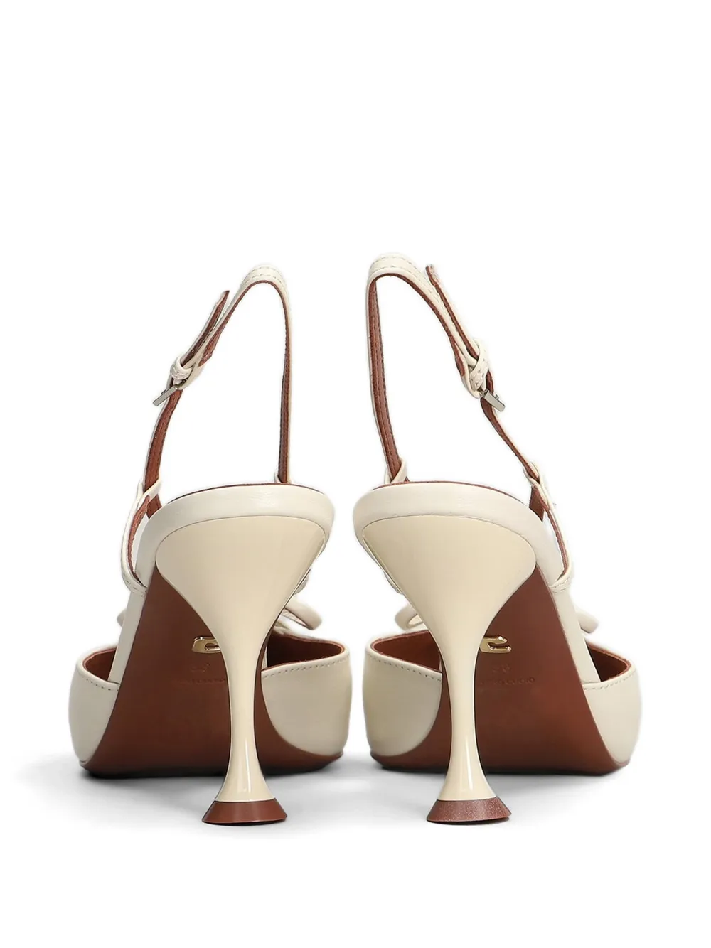 Lola Cruz Audrey bow-detail slingback pumps Beige