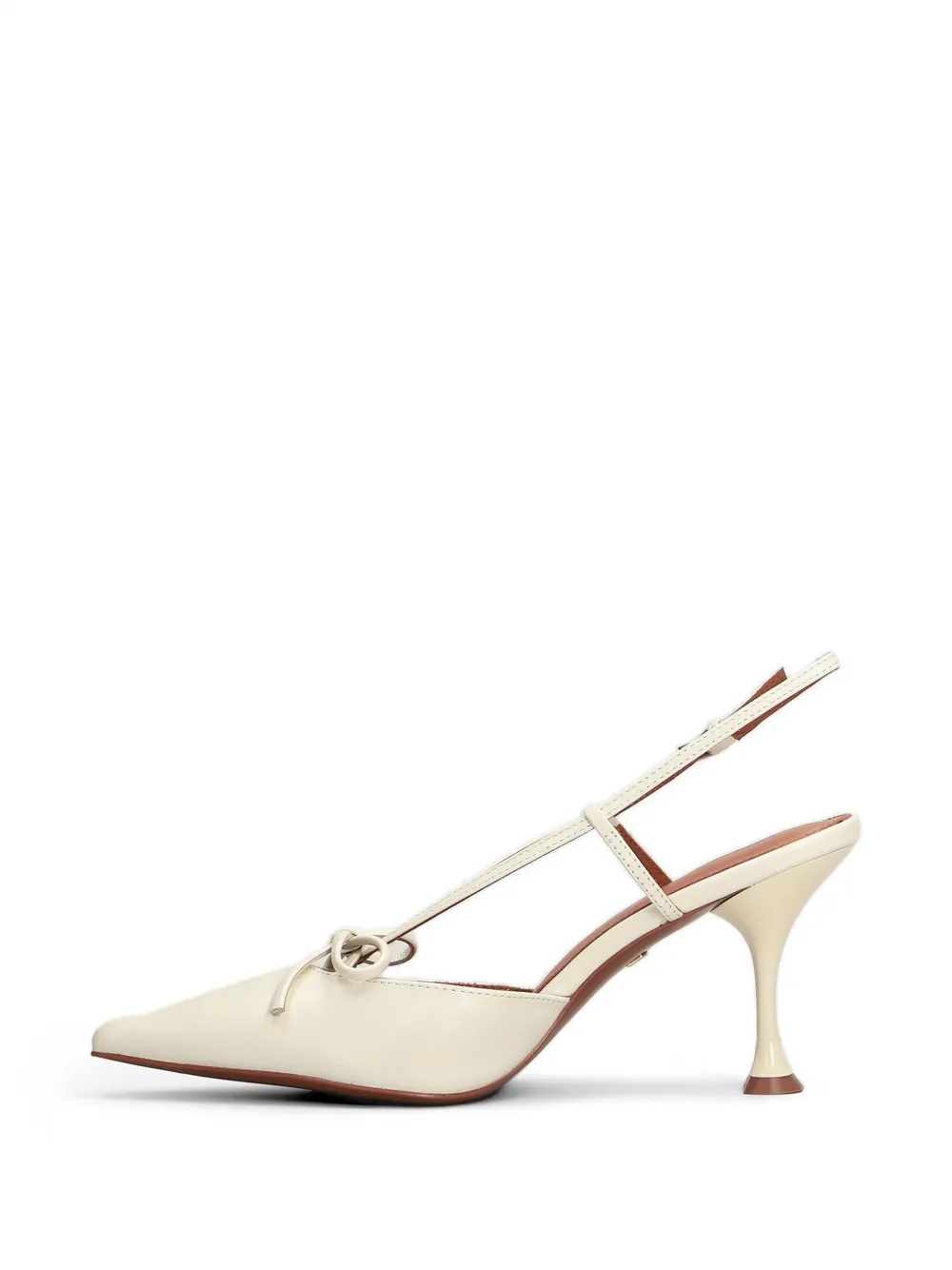 Lola Cruz Audrey bow-detail slingback pumps Beige
