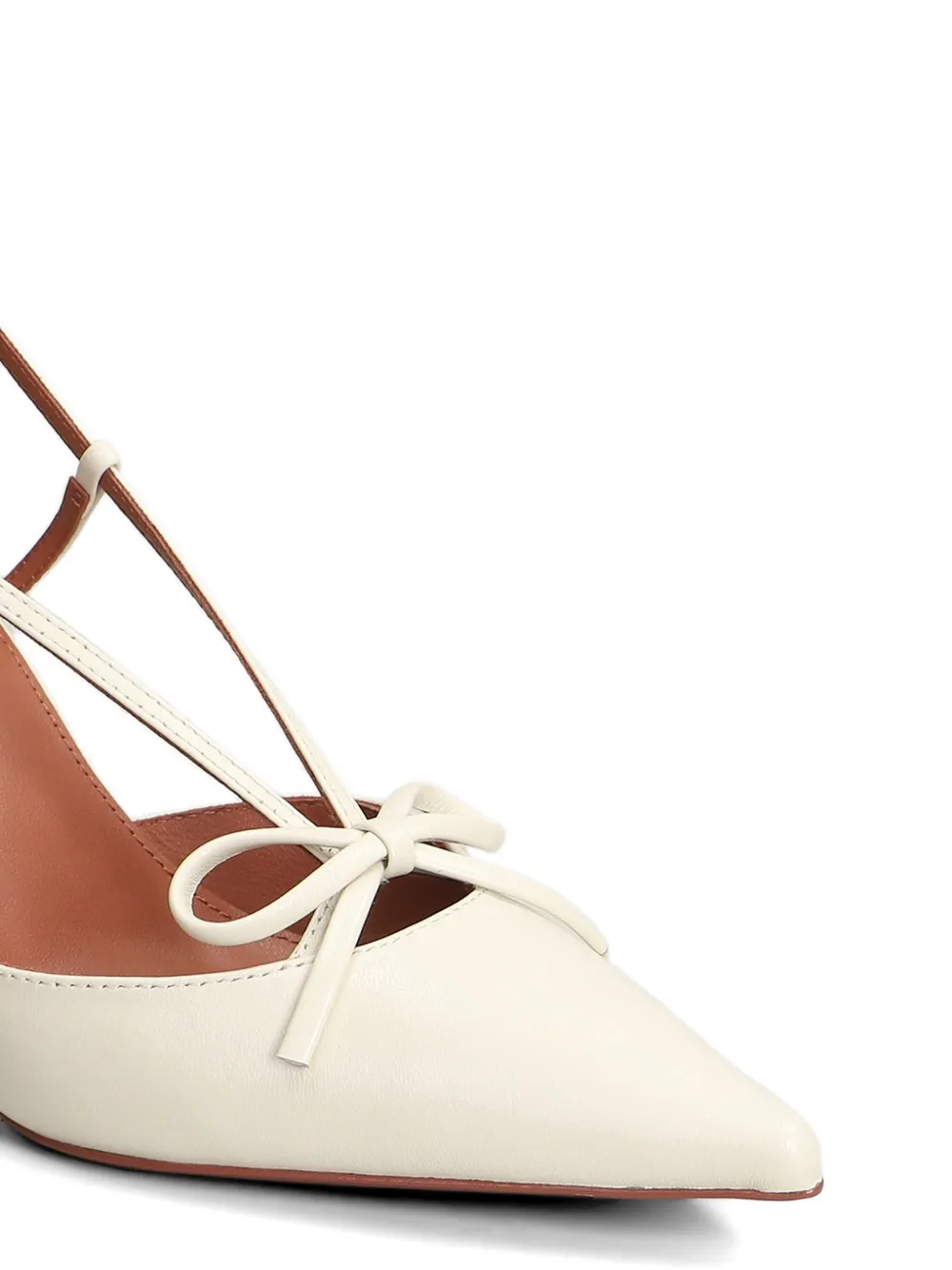 Lola Cruz Audrey bow-detail slingback pumps Beige