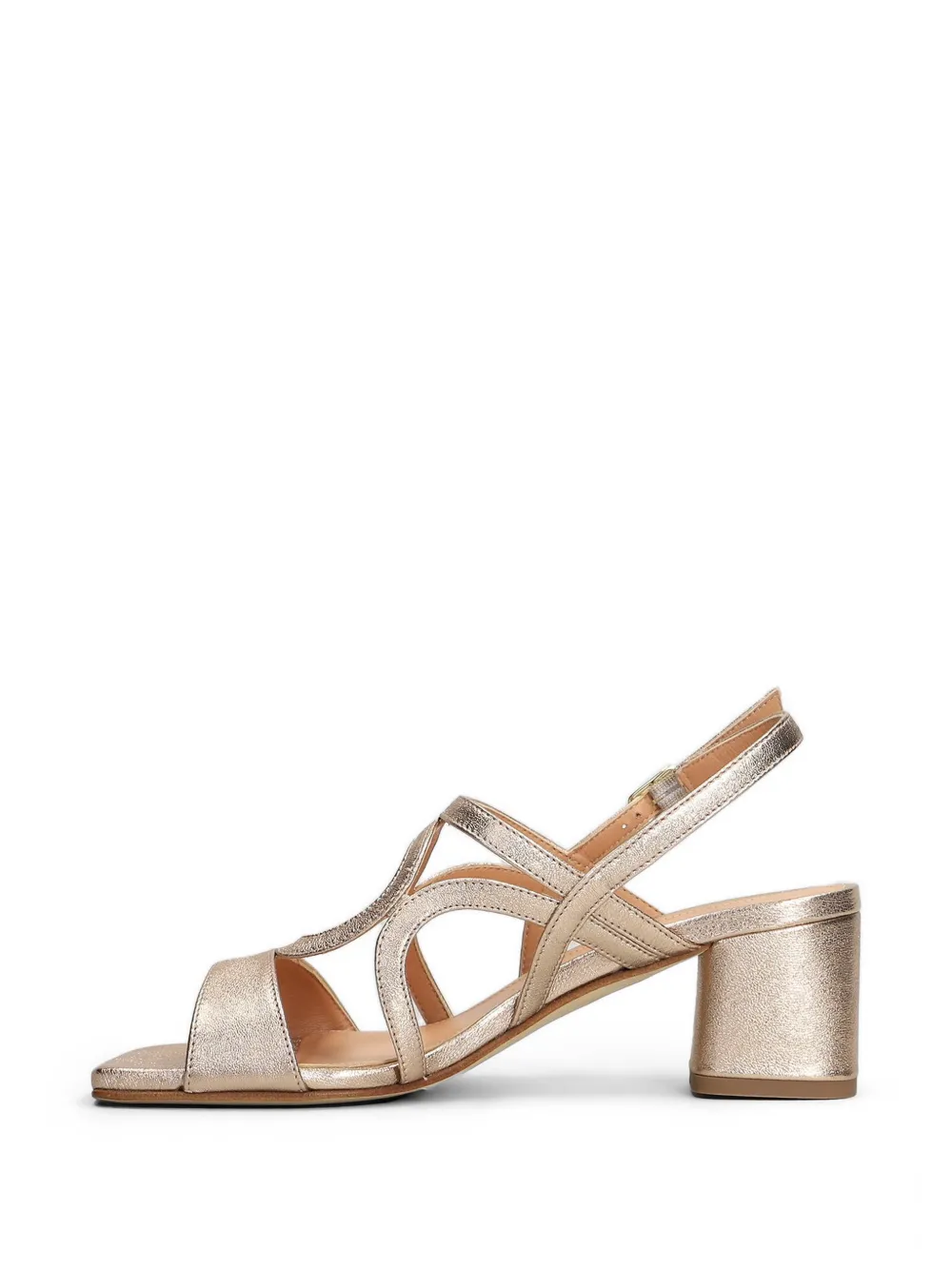 Julie Dee cut-out metallic-effect sandals Goud