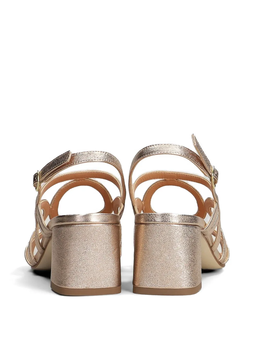 Julie Dee cut-out metallic-effect sandals Goud