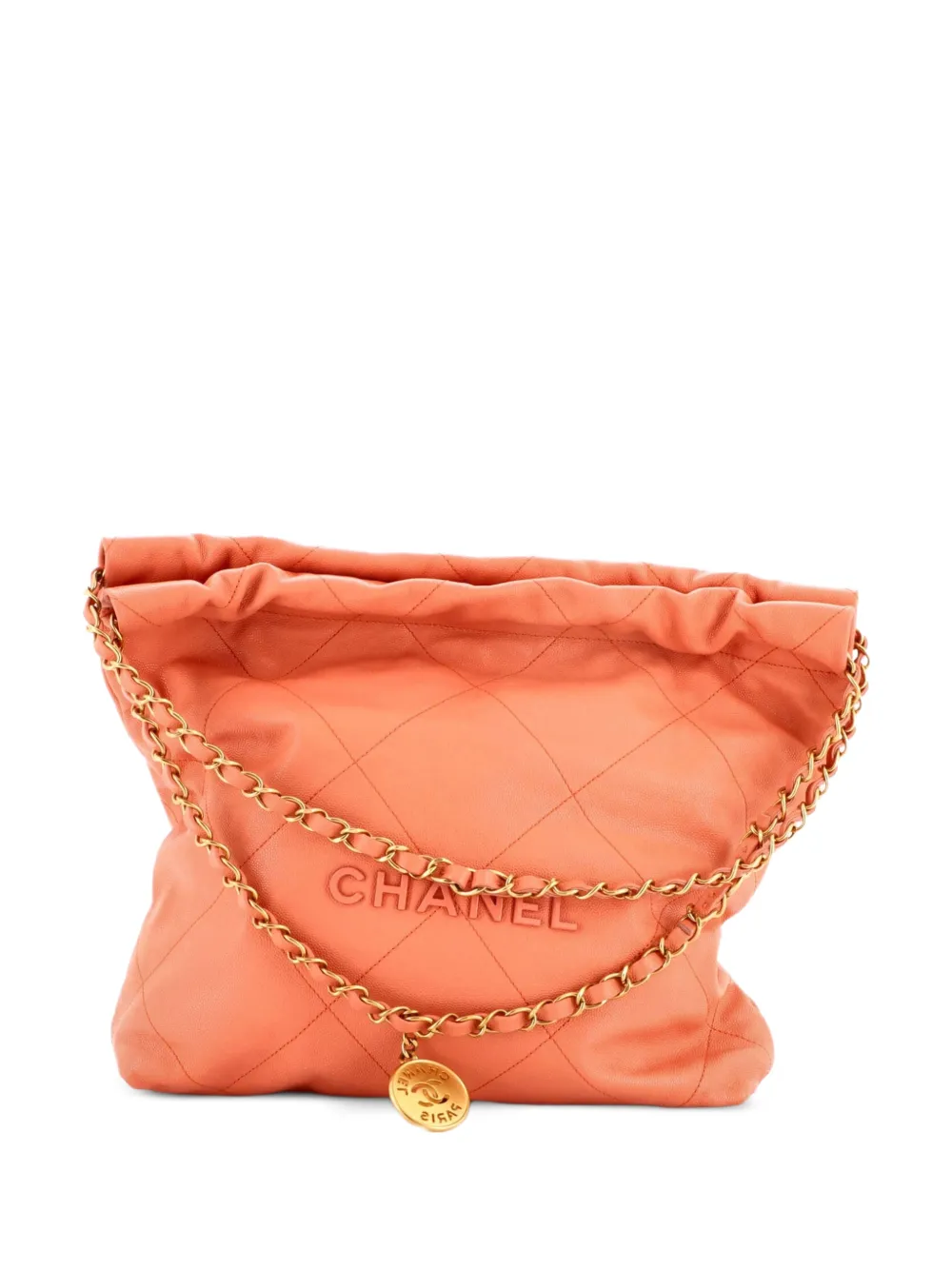 CHANEL Pre-Owned Borsa passepartout 22 piccola in pelle Caviar trapuntata con catena - Rosa
