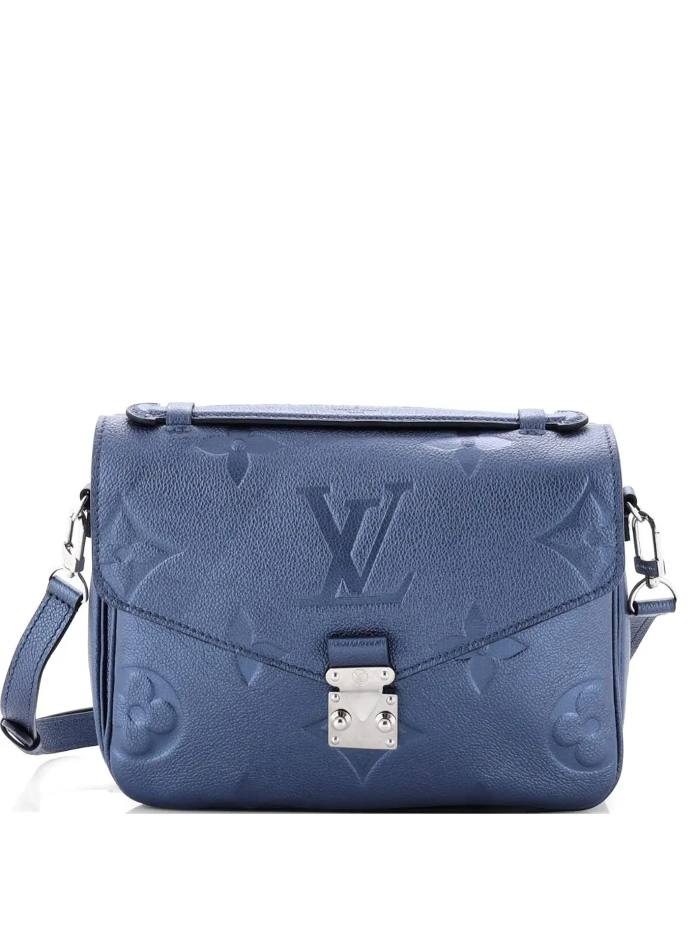 Pre-owned Louis Vuitton Pochette Metis Monogram Empreinte Giant Crossbody Bag In Blue