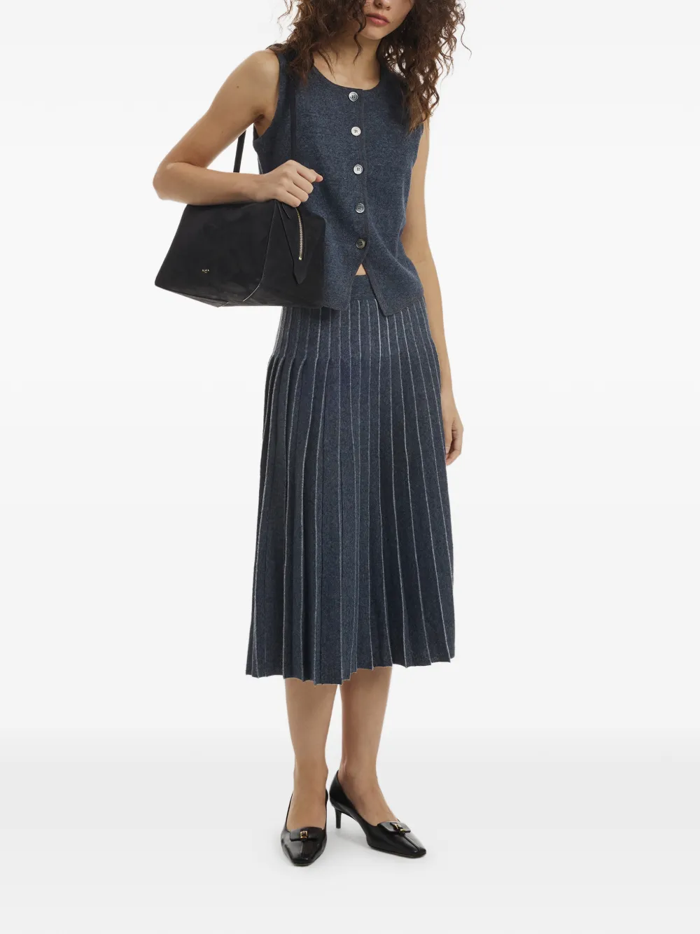  Crush Collection Falda Midi Plisada - Azul 