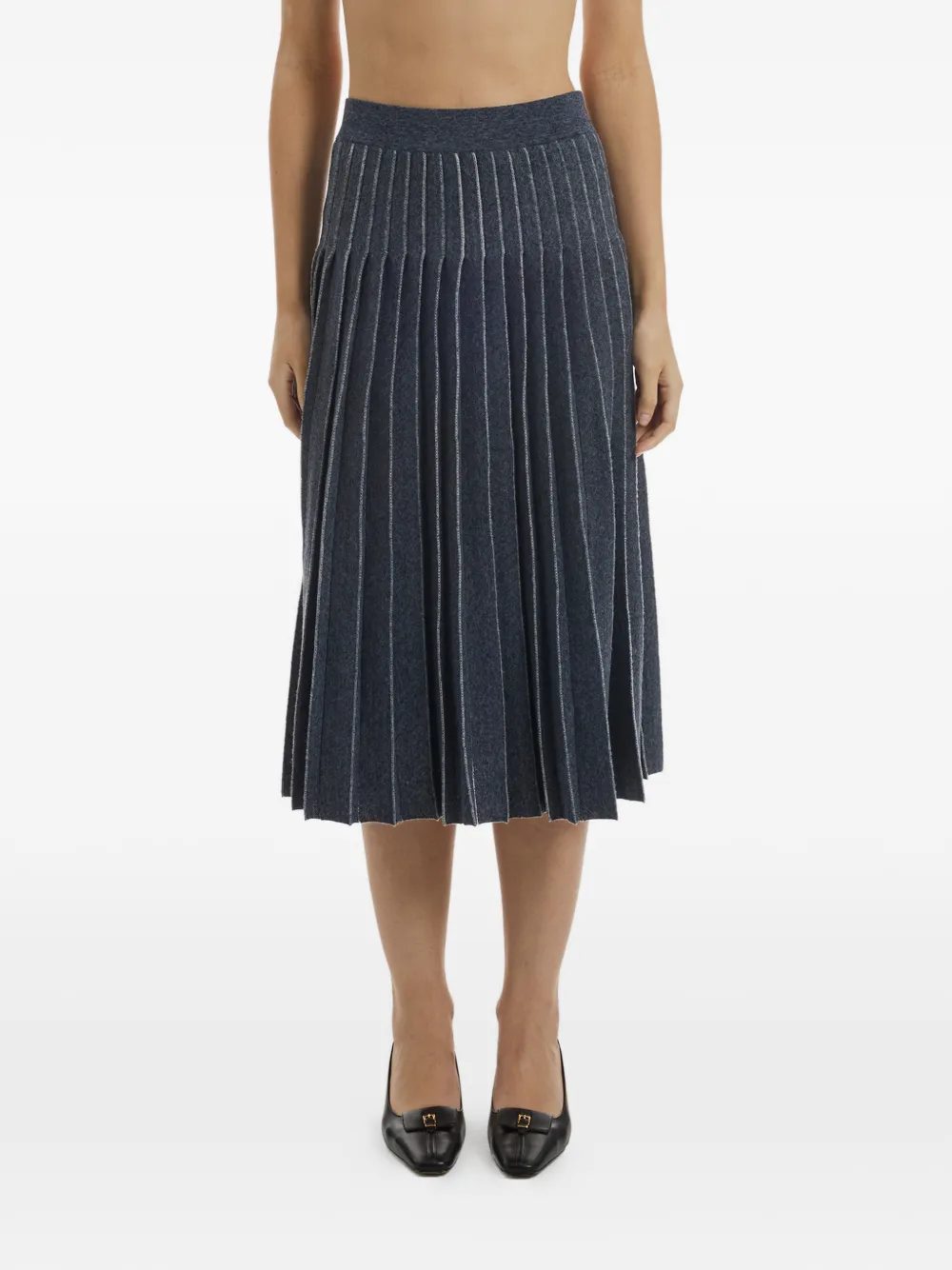 Crush Collection pleated mid skirt - Blau