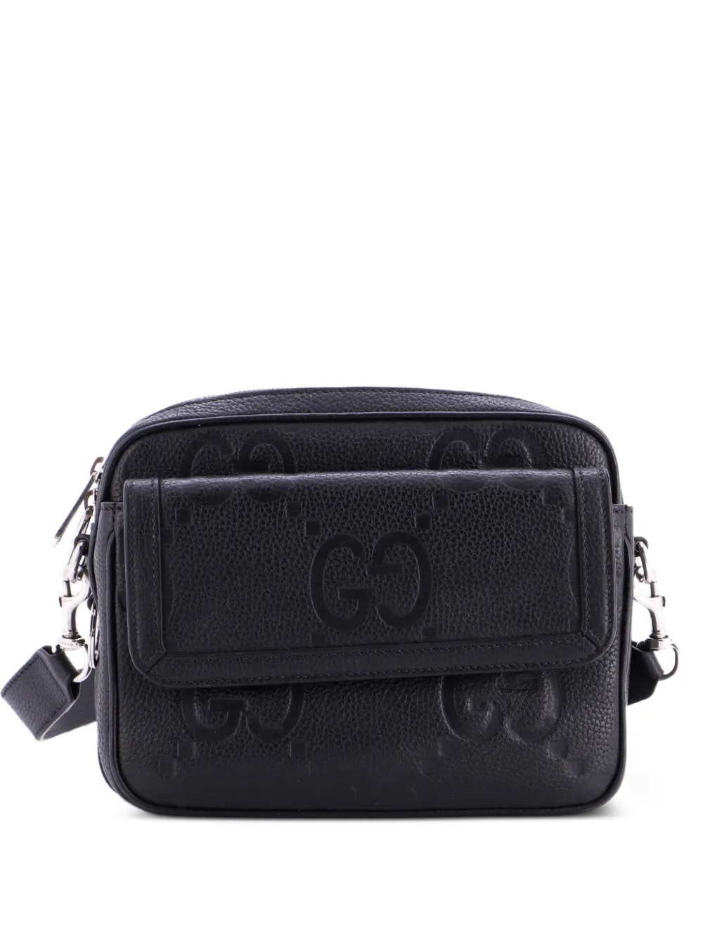 Gucci Pre-Owned Borsa a tracolla Jumbo GG piccola in pelle goffrata - Nero