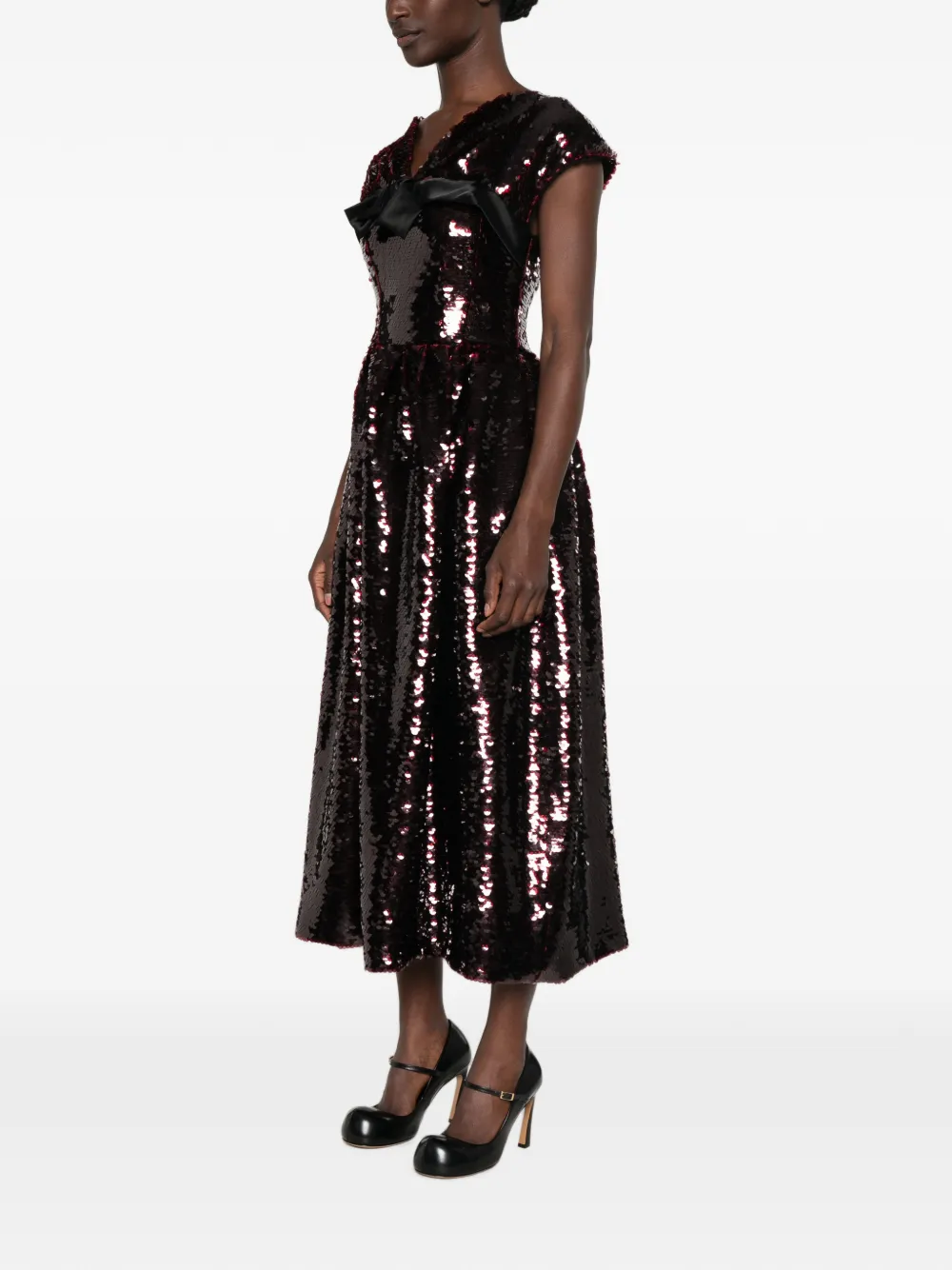 Simone Rocha Jurk verfraaid met pailletten en strik-detail Rood