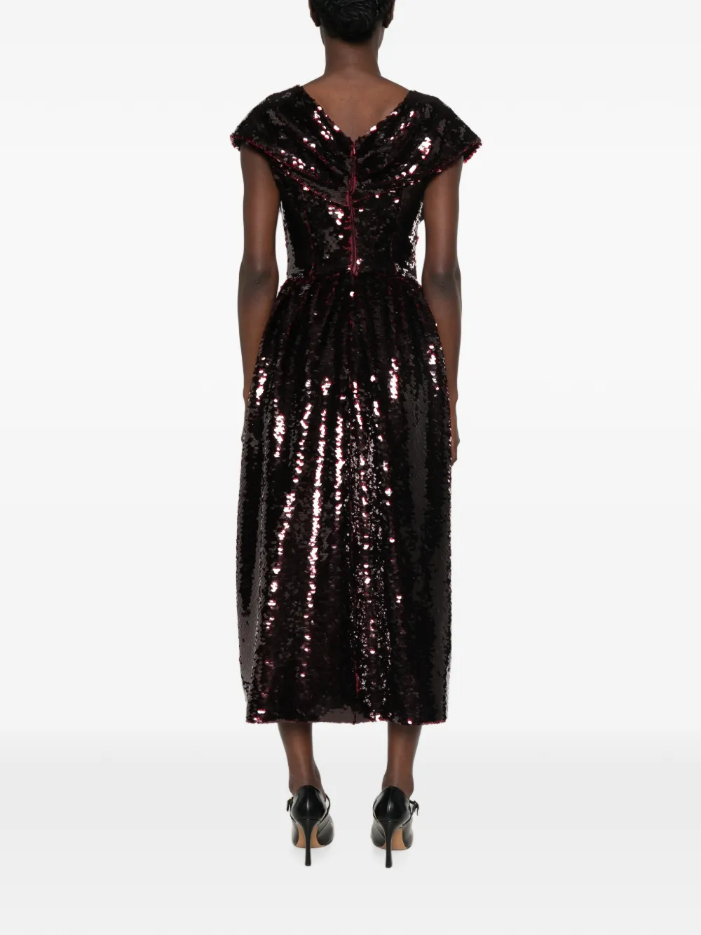 Simone Rocha Jurk verfraaid met pailletten en strik-detail Rood