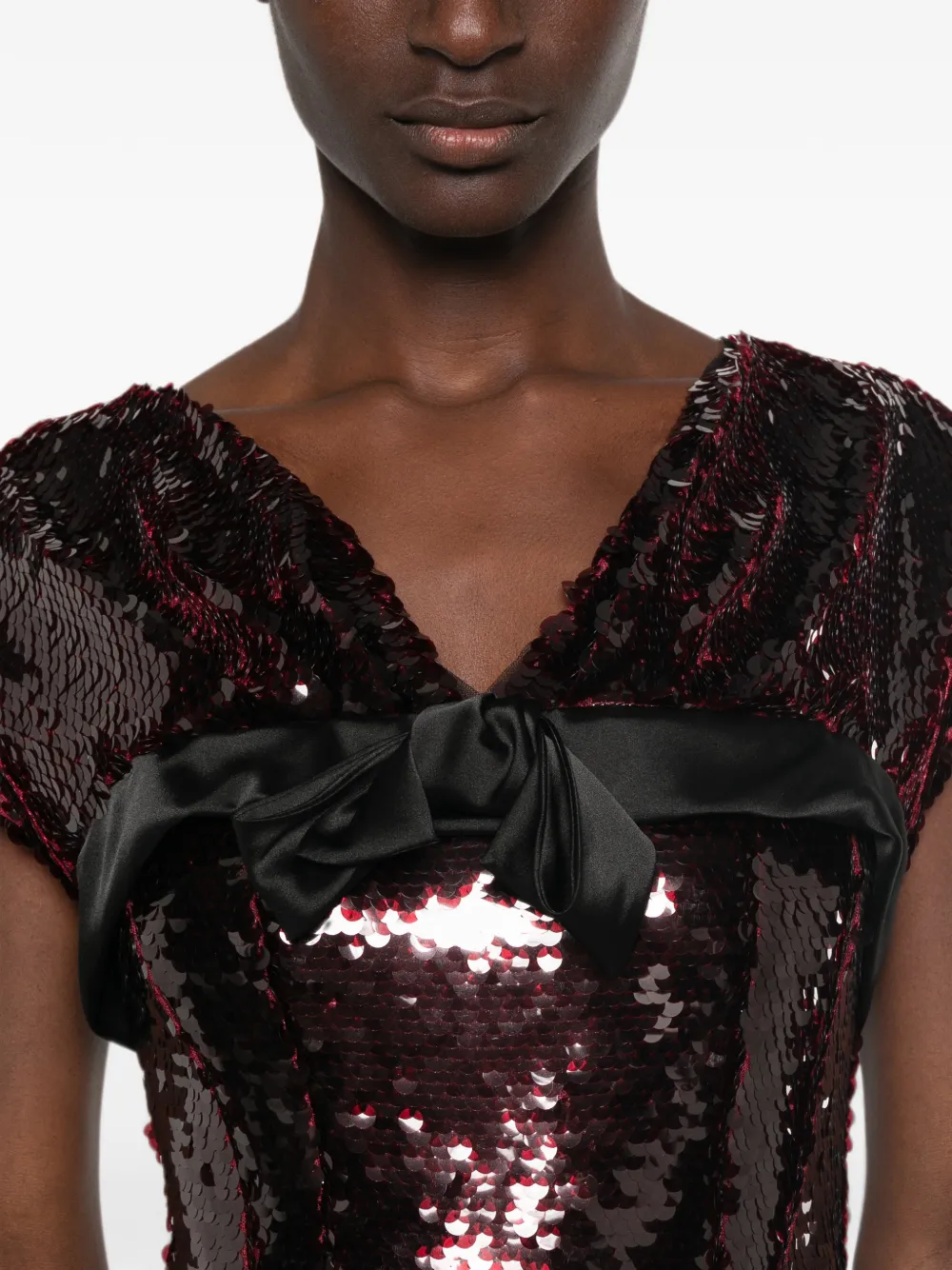Simone Rocha Jurk verfraaid met pailletten en strik-detail Rood