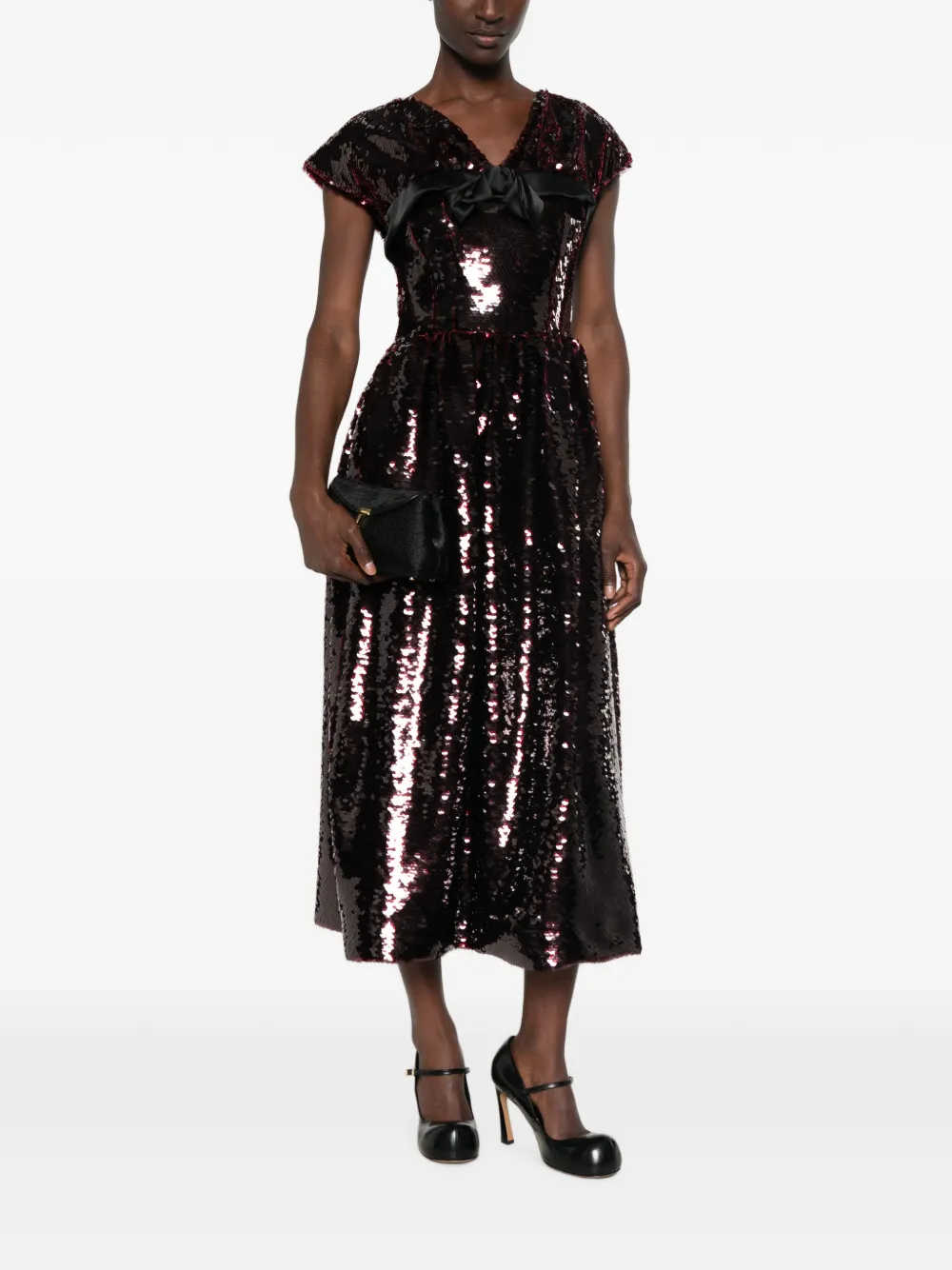 Simone Rocha Jurk verfraaid met pailletten en strik-detail Rood