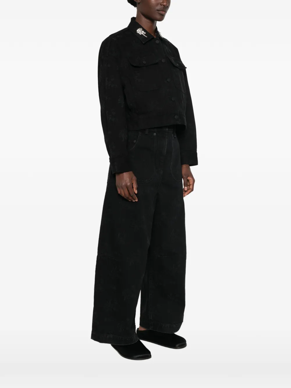 Simone Rocha Denim jack Zwart