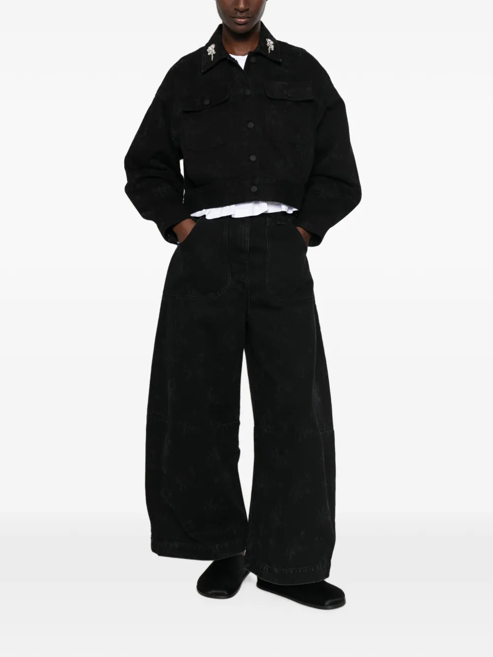 Simone Rocha Denim jack Zwart