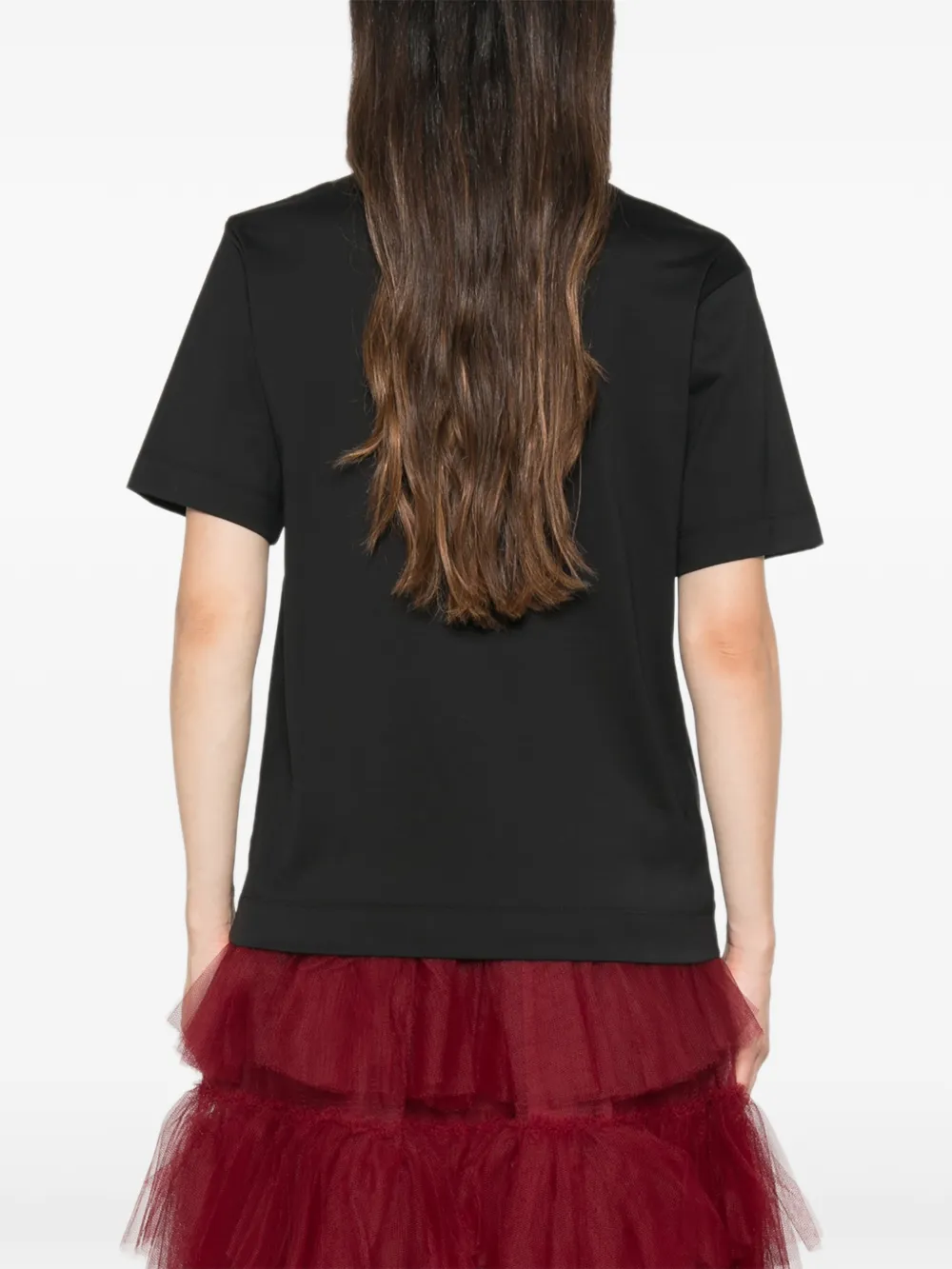 Simone Rocha Rosette Boy T-shirt met lint Zwart