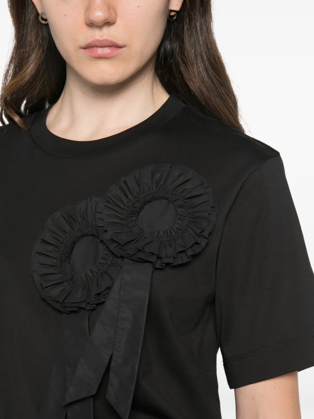 Simone Rocha Rosette Boy T-shirt met lint Zwart