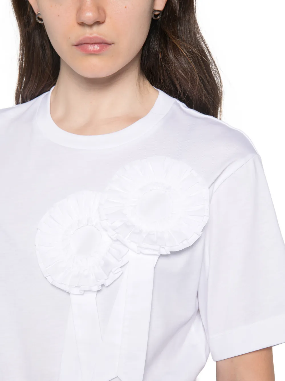 Simone Rocha Rosette Boy T-shirt met korte mouwen en strik Wit