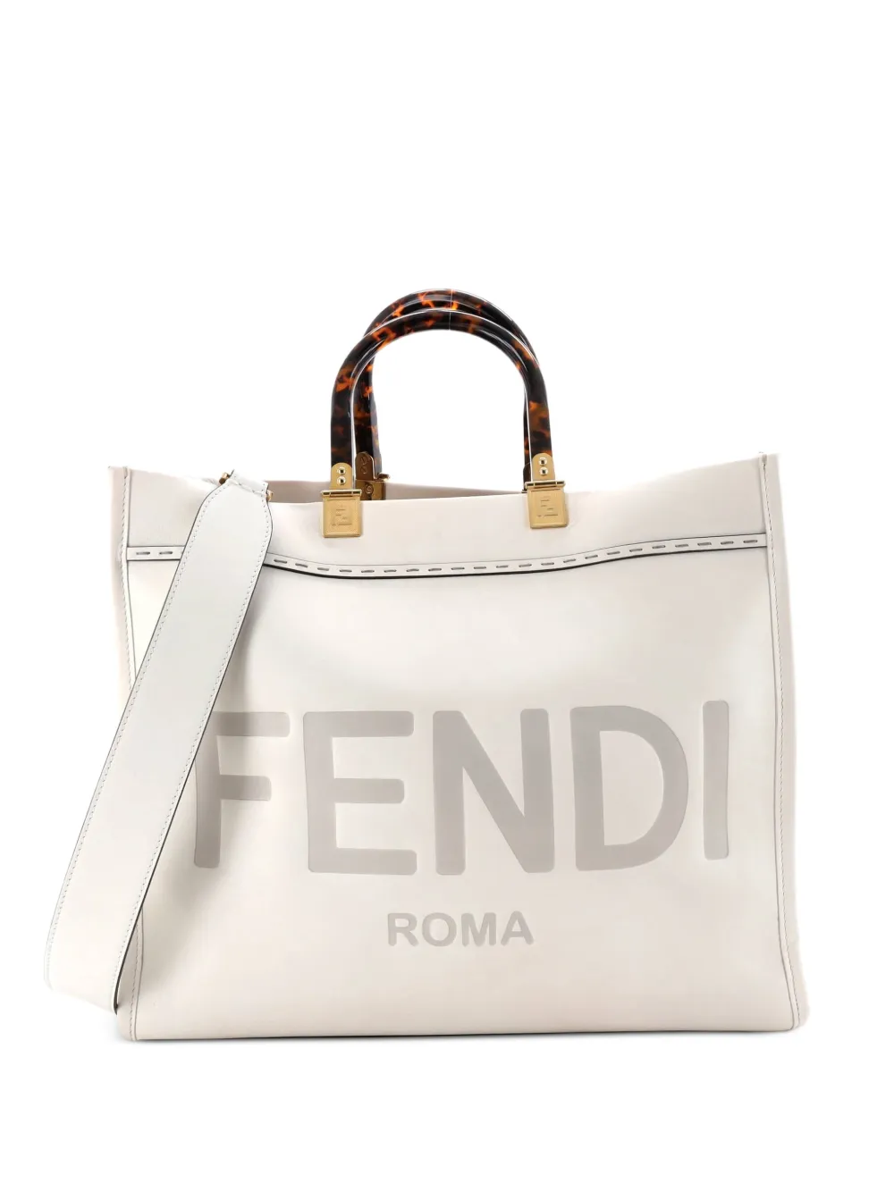 Fendi Pre-Owned Sunshine Shopper Leather Medium tote bag - Bianco