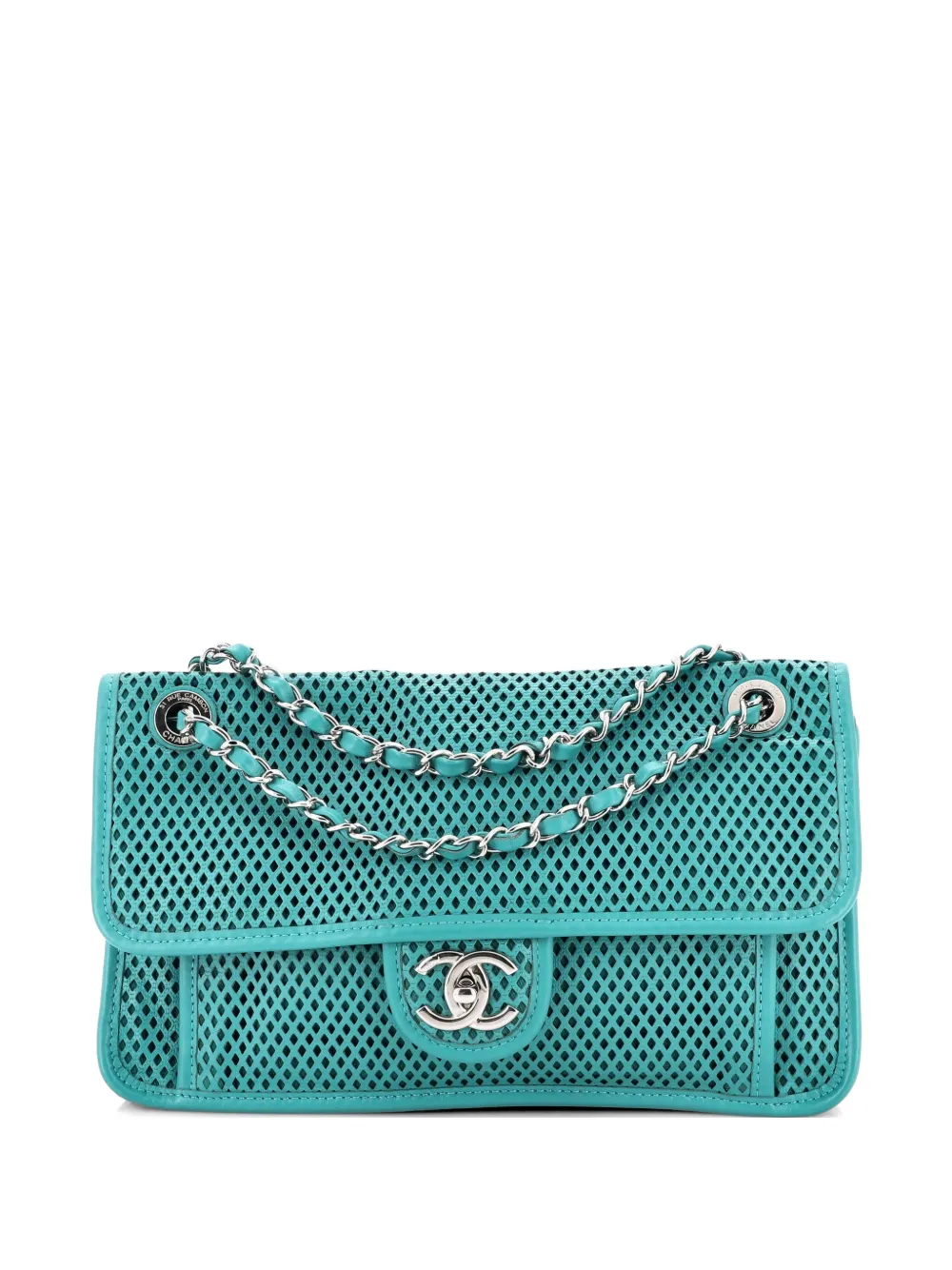 CHANEL Pre-Owned Up In The Air Flap Bag Perforated Leather Medium shoulder bag - Verde