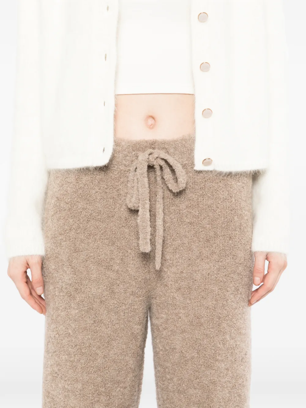 James Perse Bouclé broek met trekkoord Beige