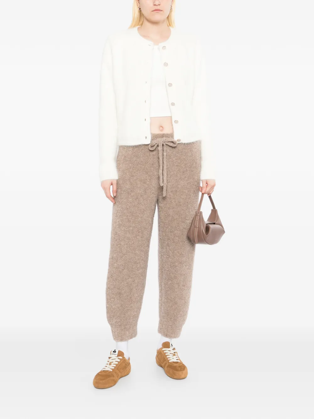 James Perse Bouclé broek met trekkoord Beige