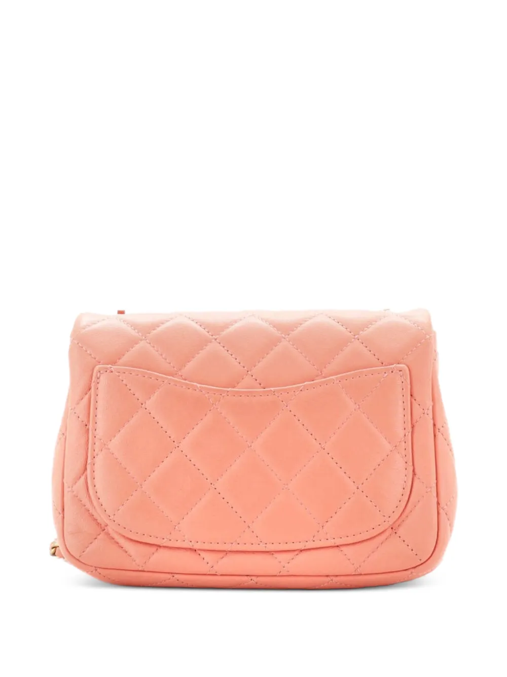  Chanel Pre-owned Borsa A Tracolla Pearl Crush Mini In Pelle Di Agnello Trapuntata Con Battente - Rosa 