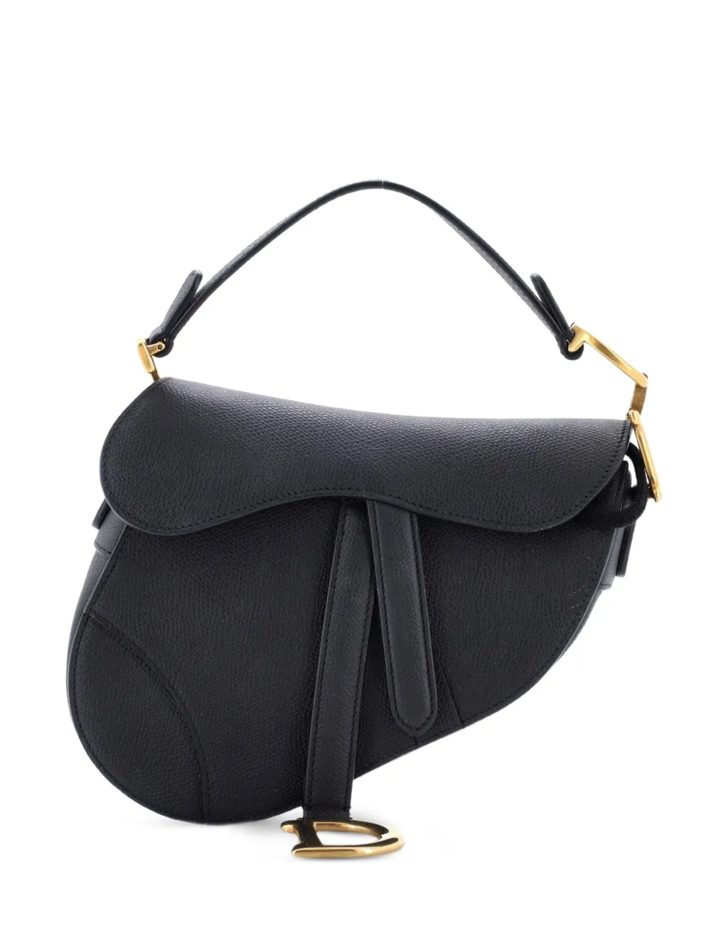 Christian Dior Pre-Owned Borsa a spalla Saddle mini in pelle - Nero