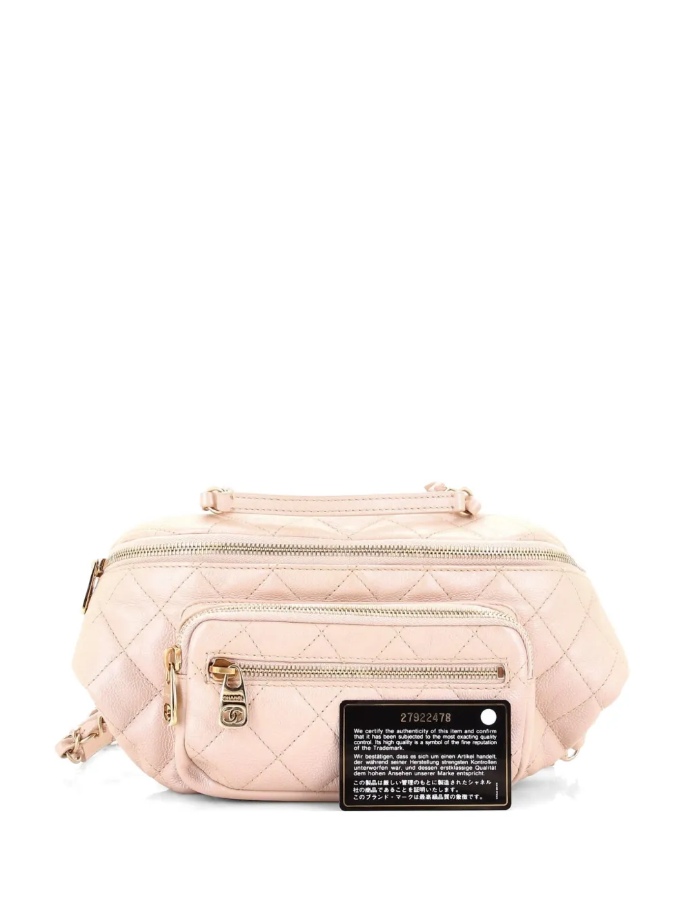 CHANEL Pre-Owned All About Waist Bag Quilted Iridescent Calfskin Medium belt bag - Toni neutri