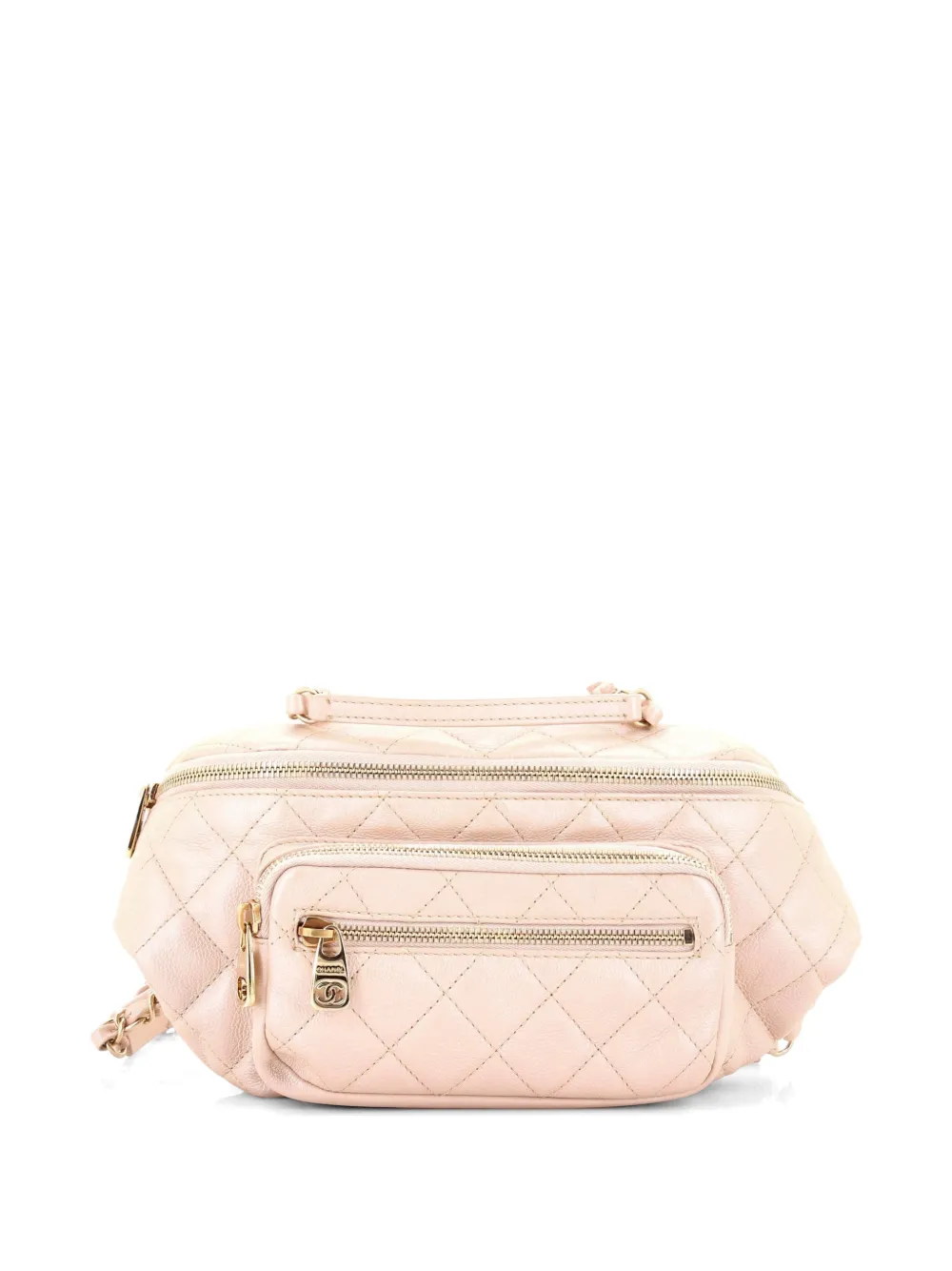 CHANEL Pre-Owned All About Waist Bag Quilted Iridescent Calfskin Medium belt bag - Toni neutri