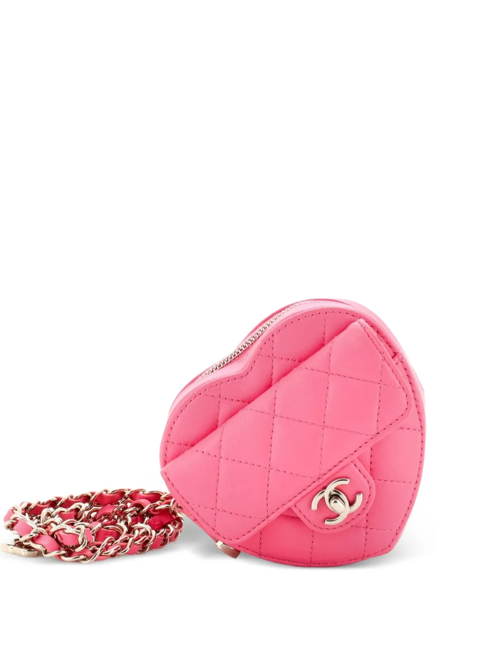 CHANEL Pre-Owned Marsupio trapuntato CC in Love Heart in pelle di agnello trapuntata - Rosa