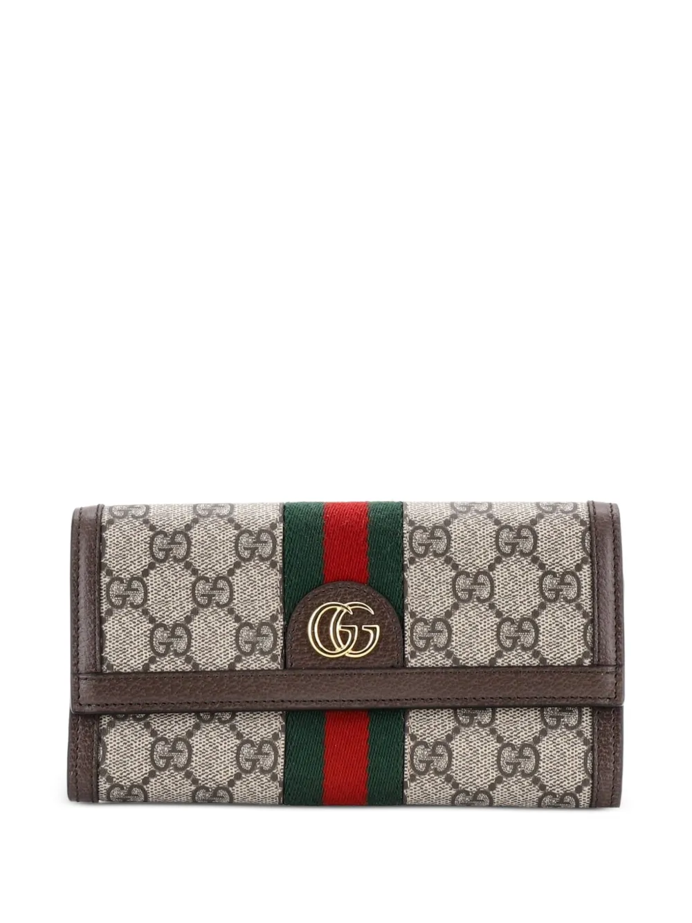 Gucci Pre-Owned Portafoglio continental Ophidia in tela cerata GG - Marrone